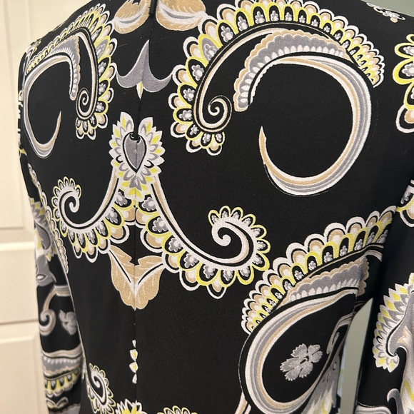 Laundry by Shelli Segal square neck blossom abstract print dress. 3/4 sleeve - Picture 9 of 16